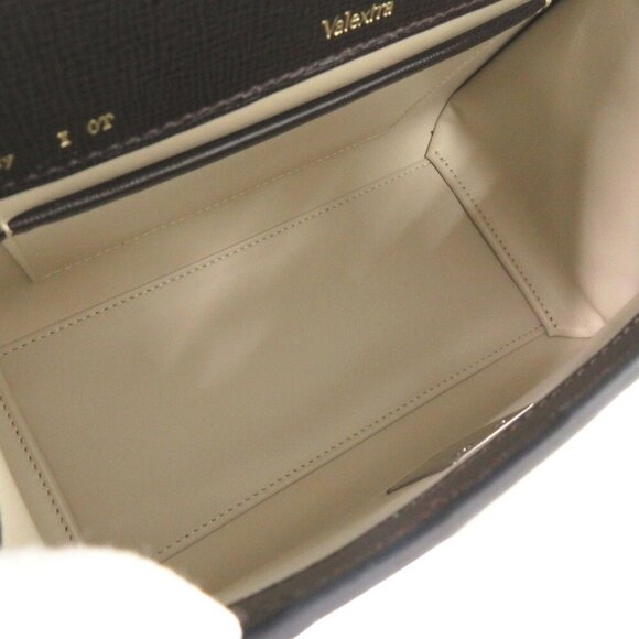 VALEXTRA Mini Iside Leather Blue 2way Handbag - Picture 10 of 11
